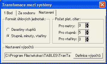 Dialog pro nastaven